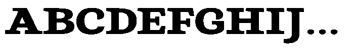 Gadinga Serif Extra Bold Expanded Font UPPERCASE