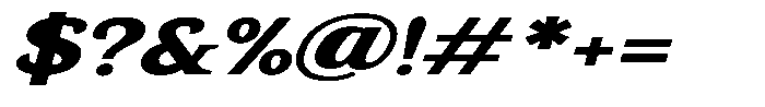 Gadinga Serif Extra Bold Italic Expanded Font OTHER CHARS