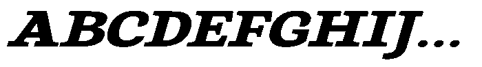 Gadinga Serif Extra Bold Italic Expanded Font UPPERCASE