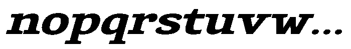 Gadinga Serif Extra Bold Italic Expanded Font LOWERCASE
