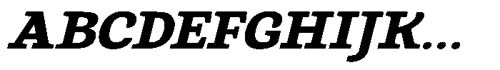 Gadinga Serif Extra Bold Italic Semi Expanded Font UPPERCASE