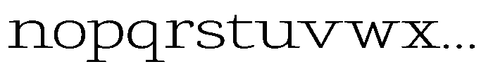 Gadinga Serif Extra Light Expanded Font LOWERCASE