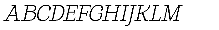 Gadinga Serif Extra Light Italic Condensed Font UPPERCASE