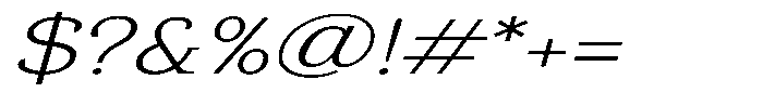 Gadinga Serif Extra Light Italic Expanded Font OTHER CHARS