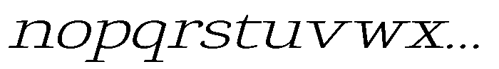 Gadinga Serif Extra Light Italic Expanded Font LOWERCASE