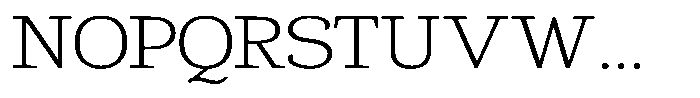 Gadinga Serif Extra Light Semi Expanded Font UPPERCASE