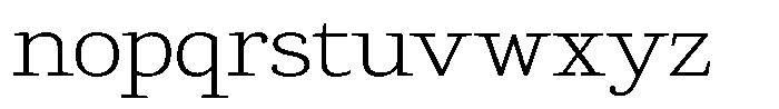 Gadinga Serif Extra Light Semi Expanded Font LOWERCASE