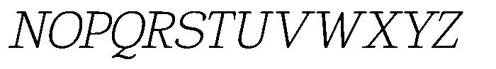 Gadinga Serif ExtraLight SemiCondensed Italic Font UPPERCASE