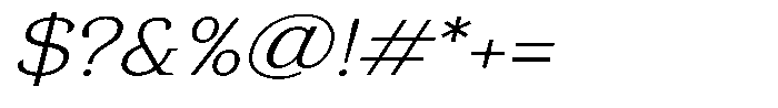 Gadinga Serif ExtraLight SemiExpanded Italic Font OTHER CHARS