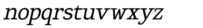 Gadinga Serif Italic Condensed Font LOWERCASE