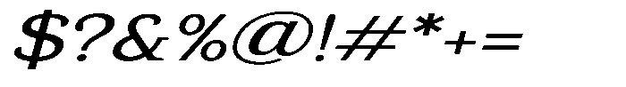 Gadinga Serif Italic Expanded Font OTHER CHARS