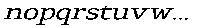 Gadinga Serif Italic Expanded Font LOWERCASE