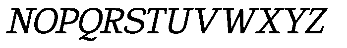 Gadinga Serif Italic Semi Condensed Font UPPERCASE