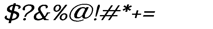Gadinga Serif Italic Semi Expanded Font OTHER CHARS