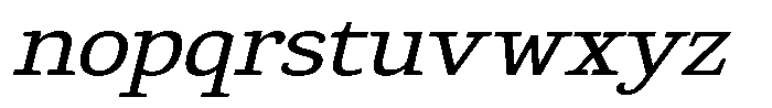 Gadinga Serif Italic Semi Expanded Font LOWERCASE