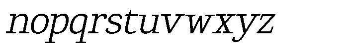 Gadinga Serif Light Italic Condensed Font LOWERCASE