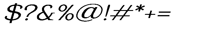 Gadinga Serif Light Italic Expanded Font OTHER CHARS