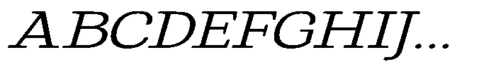 Gadinga Serif Light Italic Expanded Font UPPERCASE
