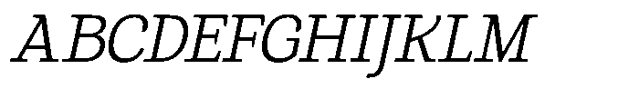 Gadinga Serif Light Italic Semi Condensed Font UPPERCASE