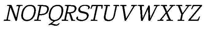 Gadinga Serif Light Italic Semi Condensed Font UPPERCASE