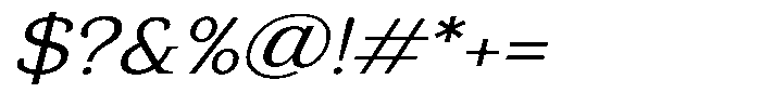 Gadinga Serif Light Italic Semi Expanded Font OTHER CHARS