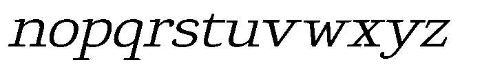Gadinga Serif Light Italic Semi Expanded Font LOWERCASE