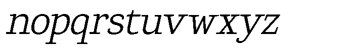 Gadinga Serif Light Italic Font LOWERCASE