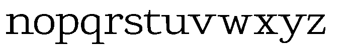 Gadinga Serif Light Semi Expanded Font LOWERCASE
