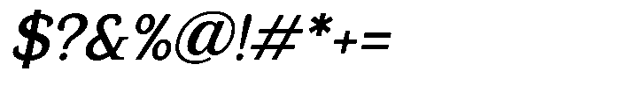 Gadinga Serif Medium Italic Condensed Font OTHER CHARS