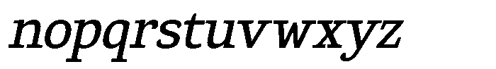 Gadinga Serif Medium Italic Condensed Font LOWERCASE