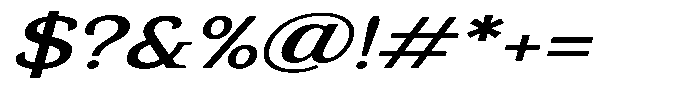Gadinga Serif Medium Italic Expanded Font OTHER CHARS