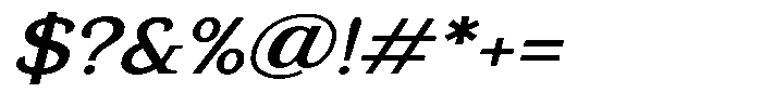 Gadinga Serif Medium Italic Semi Expanded Font OTHER CHARS