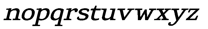 Gadinga Serif Medium Italic Semi Expanded Font LOWERCASE
