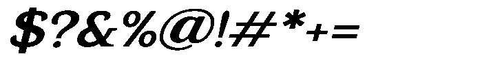 Gadinga Serif Semi Bold Italic Semi Expanded Font OTHER CHARS