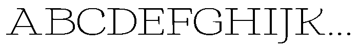 Gadinga Serif Thin Expanded Font UPPERCASE