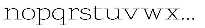Gadinga Serif Thin Expanded Font LOWERCASE