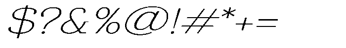 Gadinga Serif Thin Italic Expanded Font OTHER CHARS