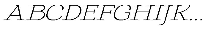 Gadinga Serif Thin Italic Expanded Font UPPERCASE