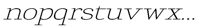 Gadinga Serif Thin Italic Expanded Font LOWERCASE