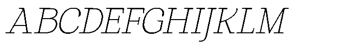 Gadinga Serif Thin Italic Semi Condensed Font UPPERCASE