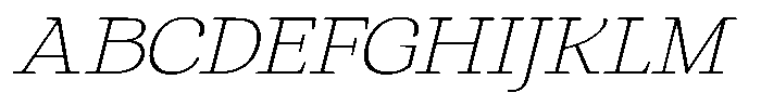 Gadinga Serif Thin Italic Semi Expanded Font UPPERCASE