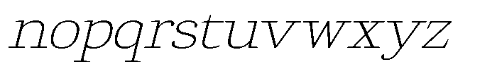 Gadinga Serif Thin Italic Semi Expanded Font LOWERCASE