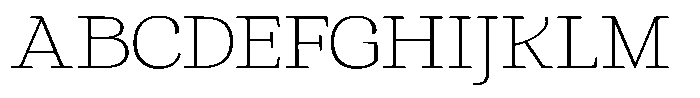 Gadinga Serif Thin Semi Expanded Font UPPERCASE