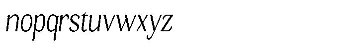Gafisah Round Extra Light Condensed Slant Font LOWERCASE