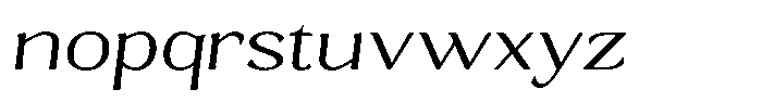 Gafisah Round Extra Light Expanded Slant Font LOWERCASE