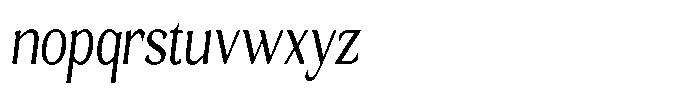 Gafisah Round Light Condensed Slant Font LOWERCASE