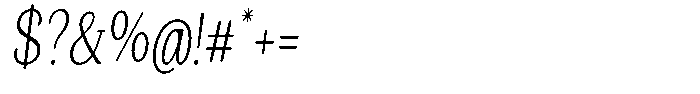 Gafisah Round Thin Condensed Slant Font OTHER CHARS
