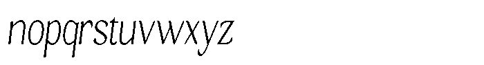 Gafisah Round Thin Condensed Slant Font LOWERCASE