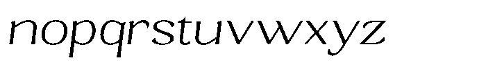 Gafisah Round Thin Expanded Slant Font LOWERCASE