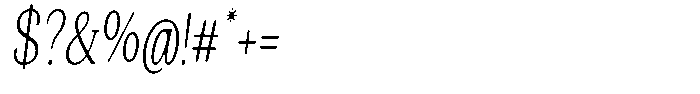 Gafisah Round Thin Extra Condensed Slant Font OTHER CHARS